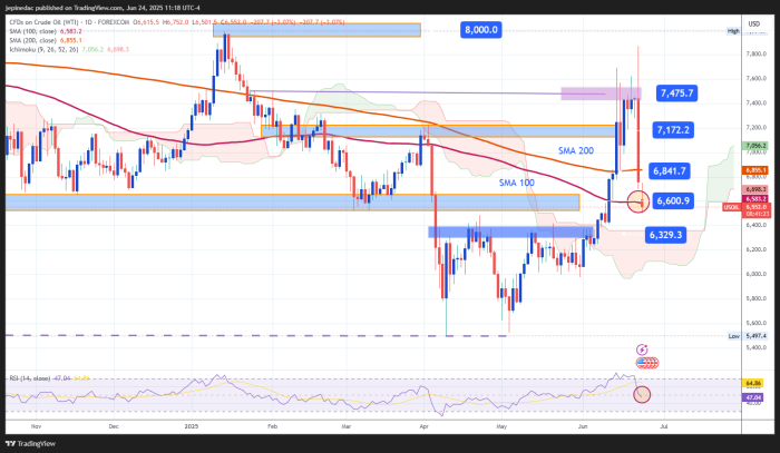 Crude Oil Analysis: WTI Crude Drops Sharply Amid Middle East Conflict