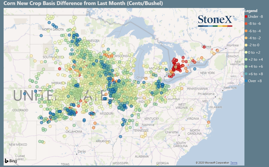 U.S. Corn New Crop Basis Maps