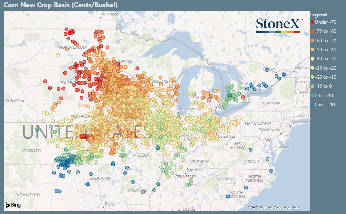 U.S. Corn New Crop Basis Maps