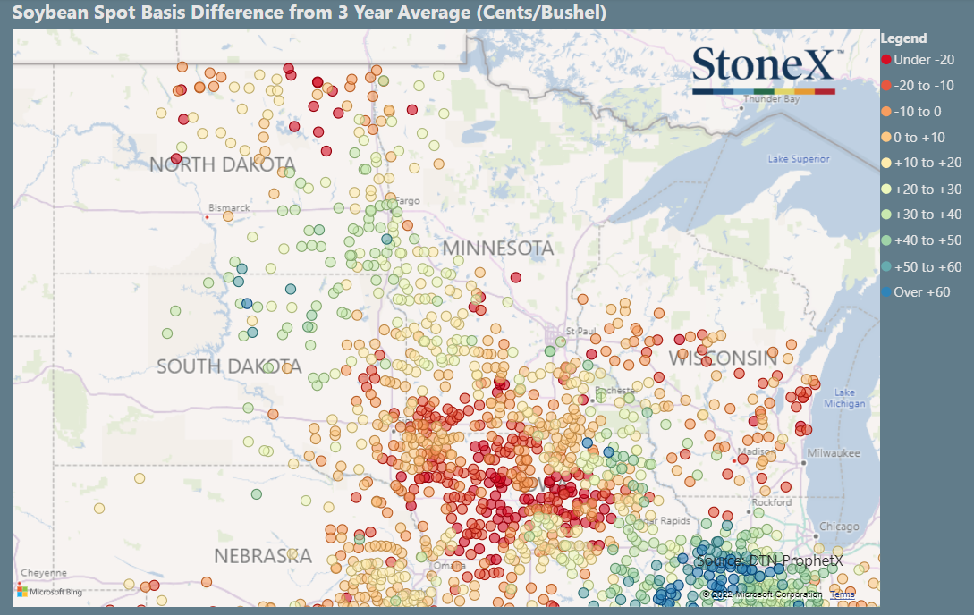 Minnesota Soybean Basis Maps StoneX Digital