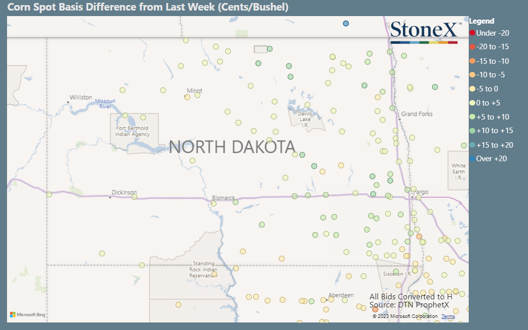 North Dakota Corn Basis Maps