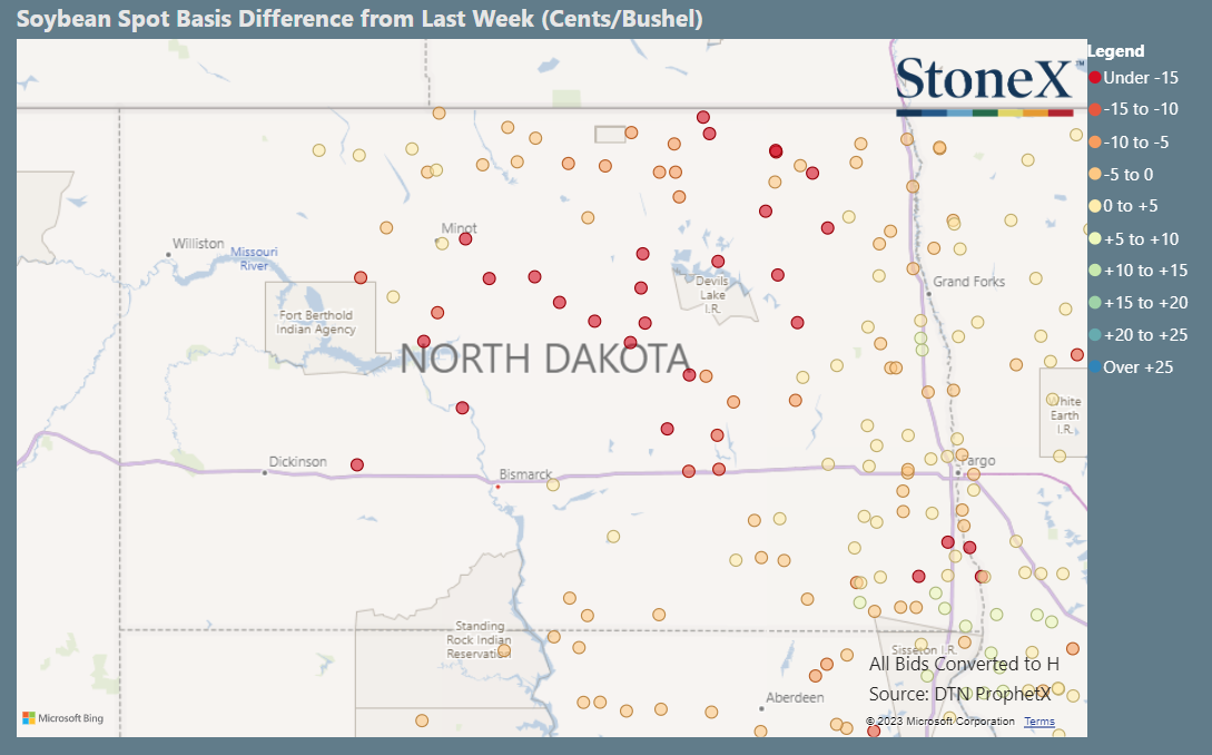 North Dakota Soybean Basis Maps