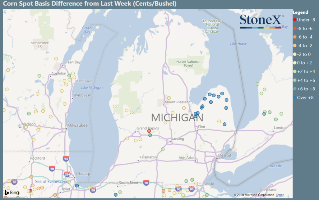 Michigan Rut Map Michigan Corn Basis Maps